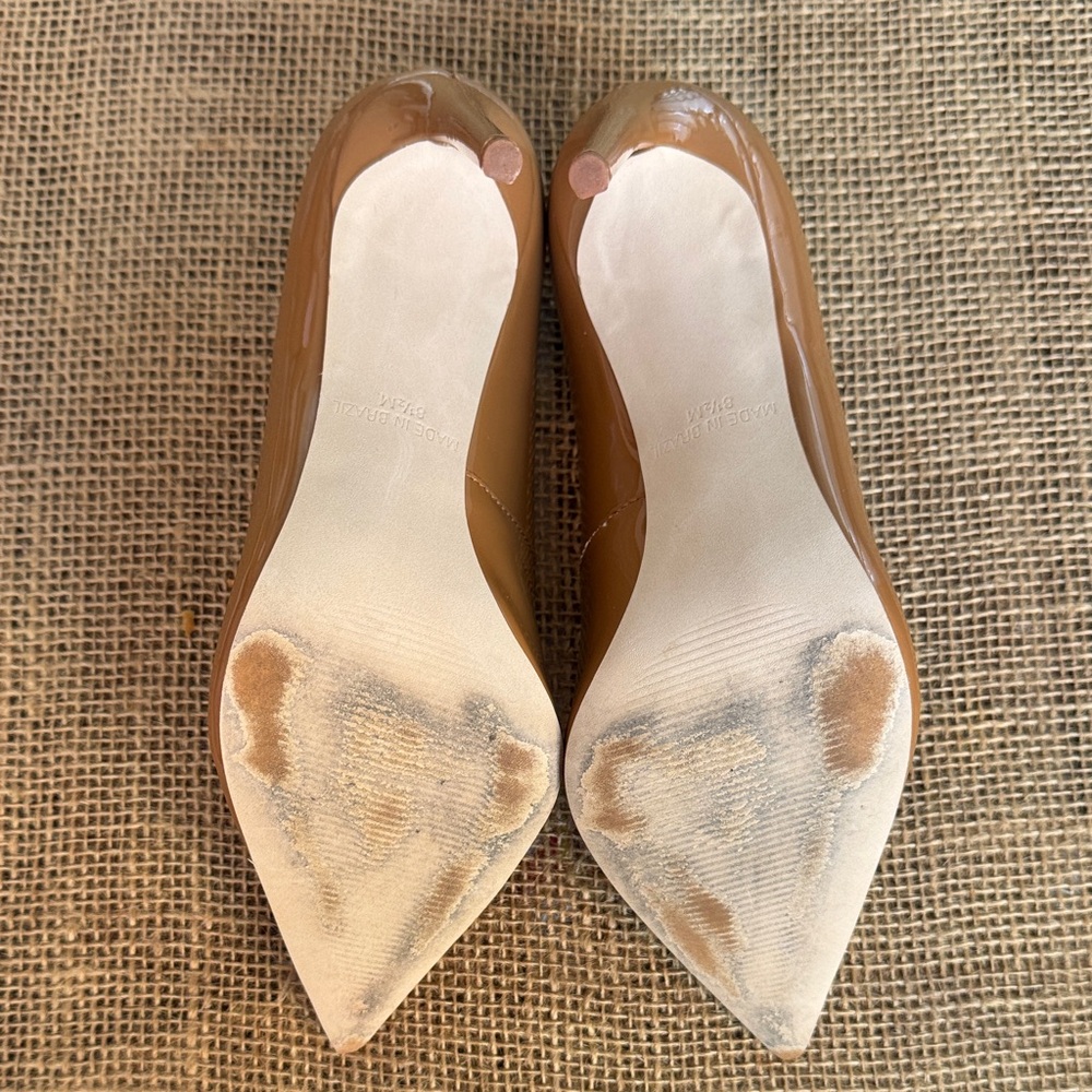 Steve Madden Nude Patent Pointed Toe Pumps - Picture 6 of 6